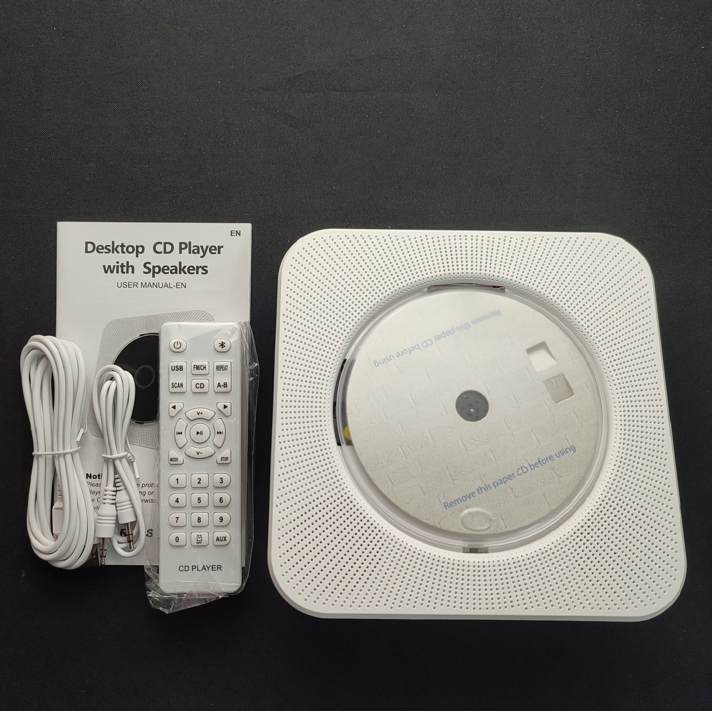 KC-806 Music Player Desktop CD Player with Speakers - White