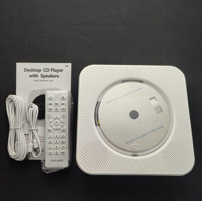 KC-806 Music Player Desktop CD Player with Speakers - White