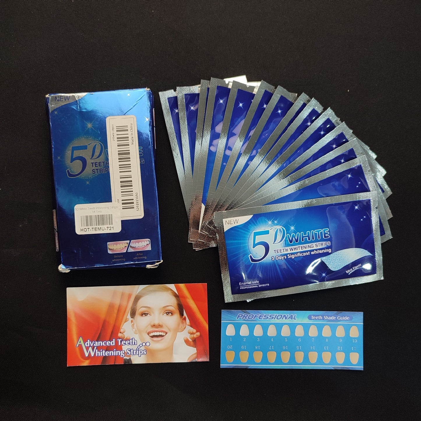 5D White Teeth Whitening Strips- 14 Sets