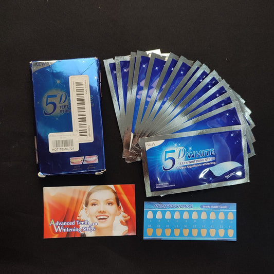 5D White Teeth Whitening Strips- 14 Sets