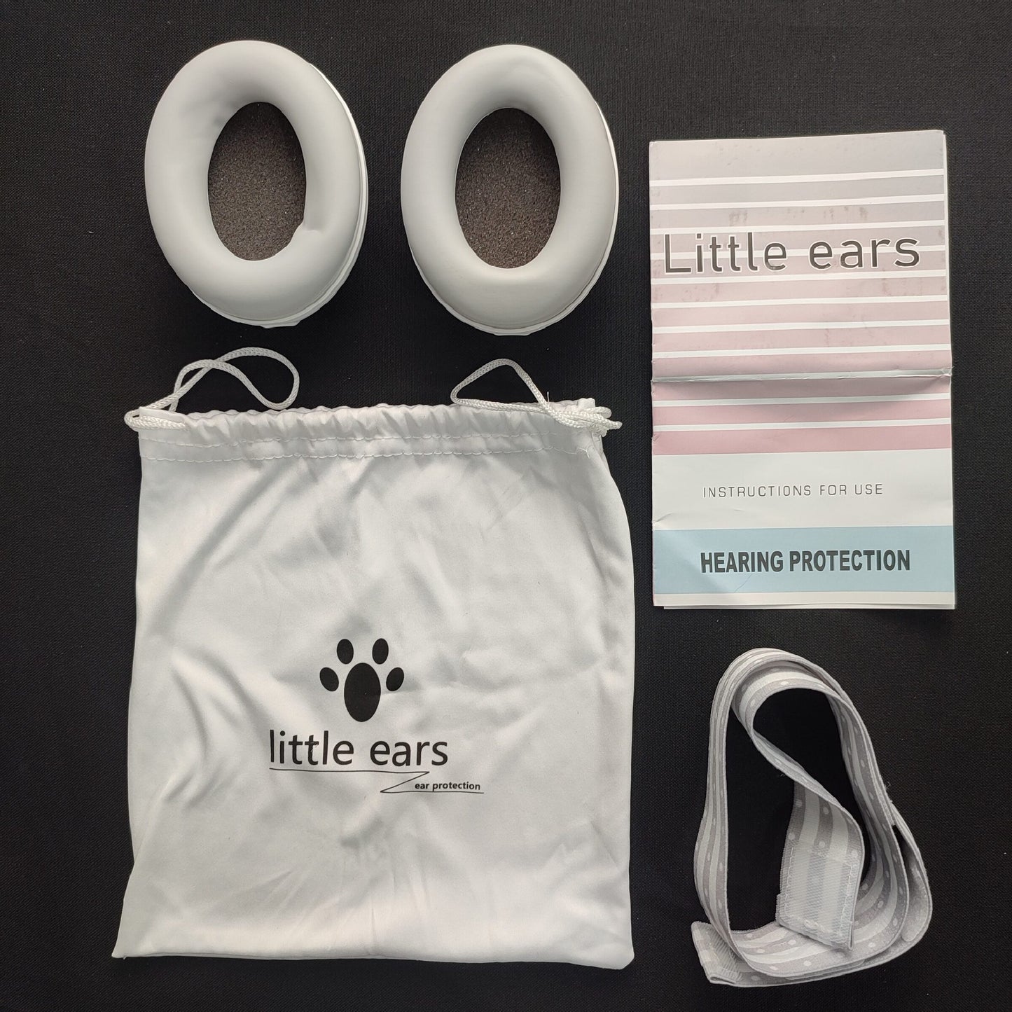 HQ630-EO Little Ears Baby Earmuff Hearing Protection - White/Grey