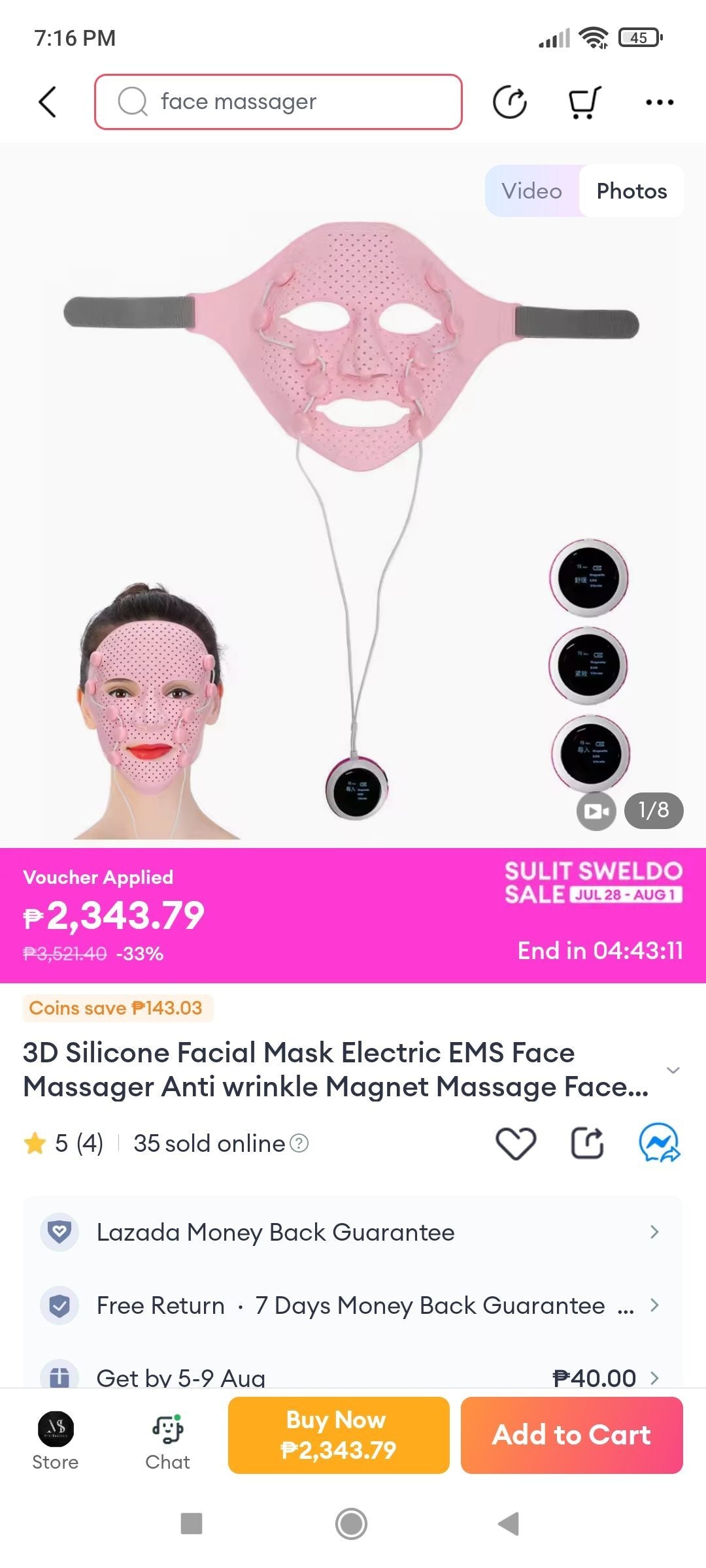 M-1502 IMATE Smart Face Massager - Pink
