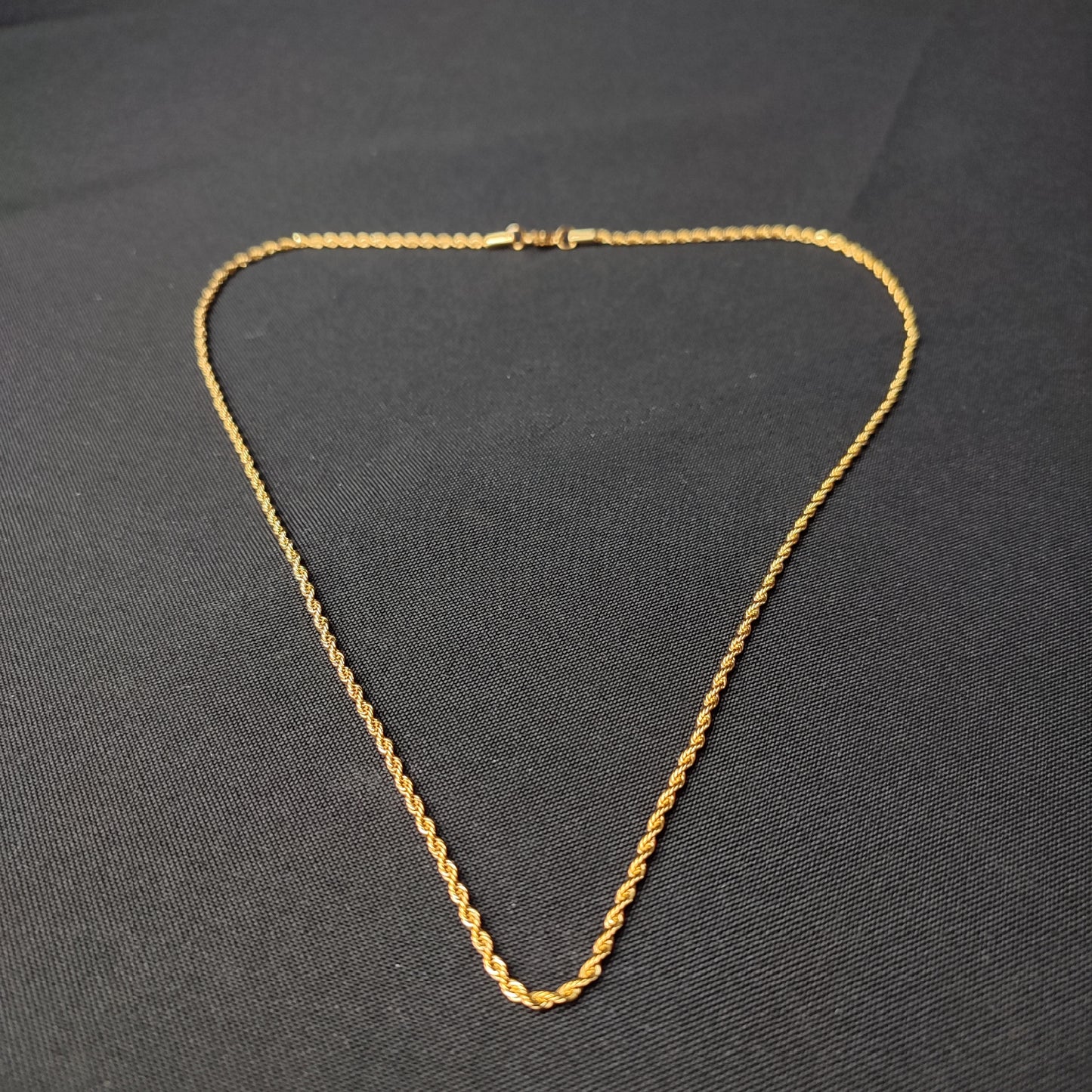Gold Twisted Rope Chain Necklace (2mm*24inches) with Color Box