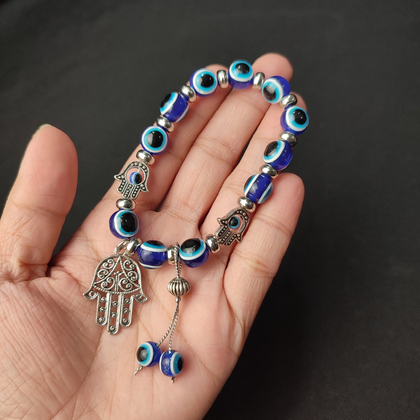 Blue Eye Beaded Lucky Charm Bracelet without Box