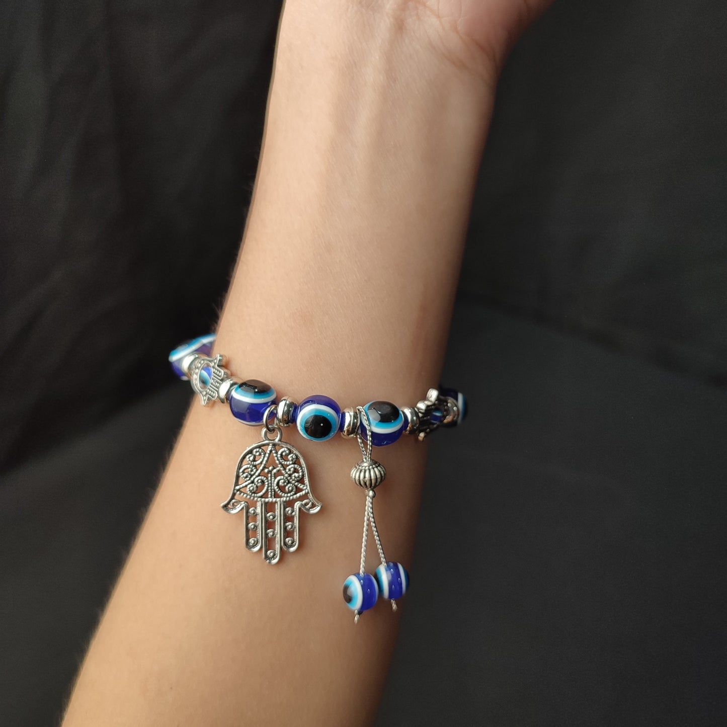 Blue Eye Beaded Lucky Charm Bracelet without Box
