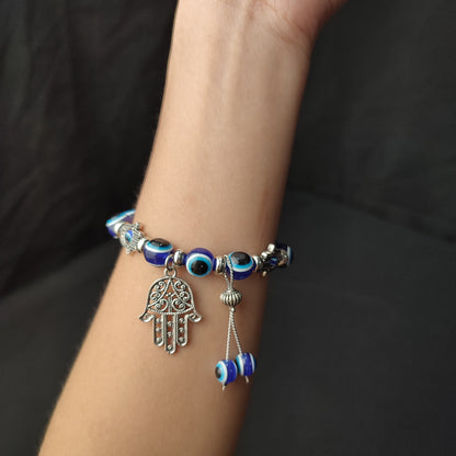 Blue Eye Beaded Lucky Charm Bracelet without Box