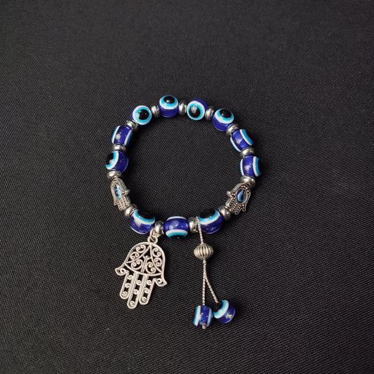 Blue Eye Beaded Lucky Charm Bracelet without Box
