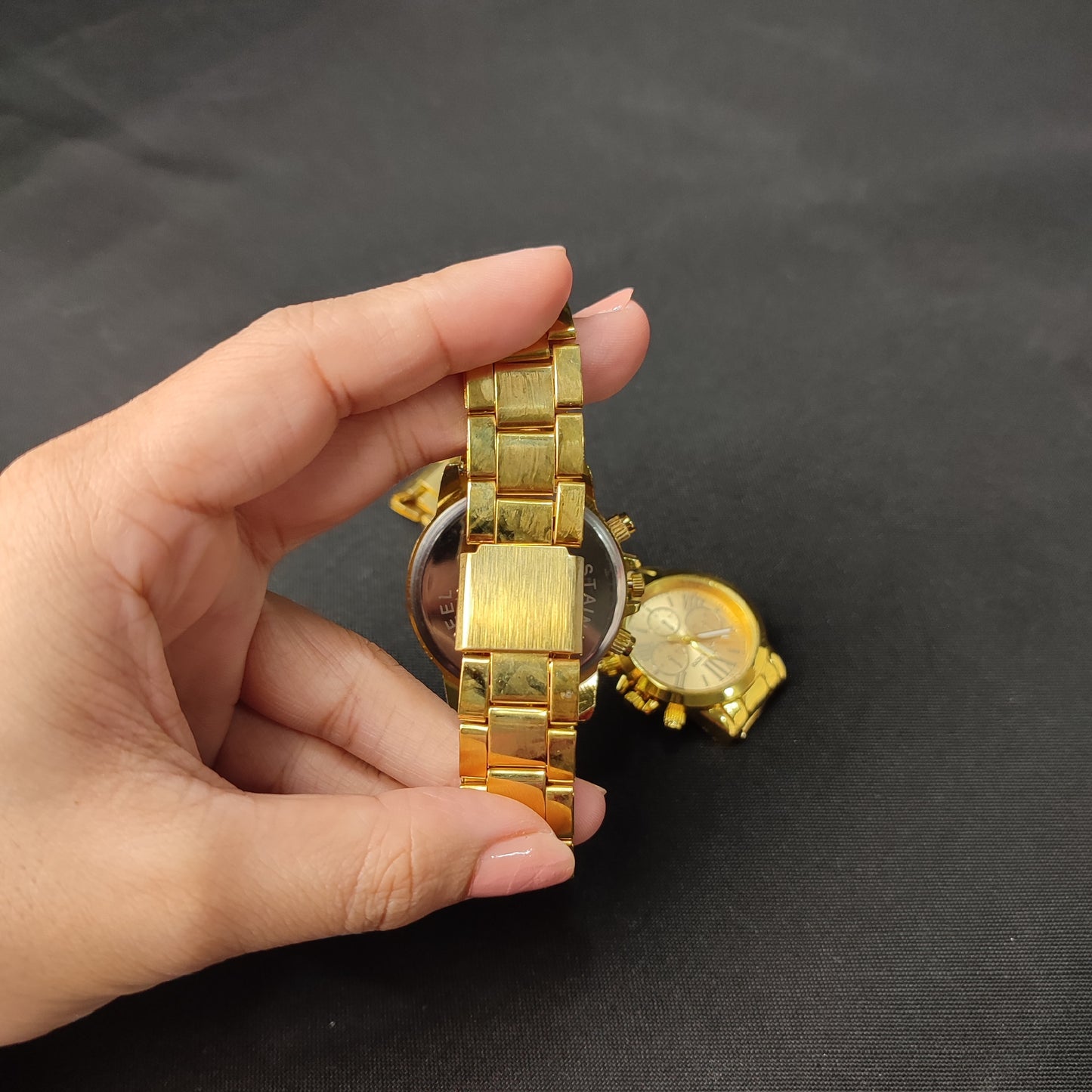 Michael Kors 3 Gold Analog Couple Watch - White Hour Hand with MK Quality Box