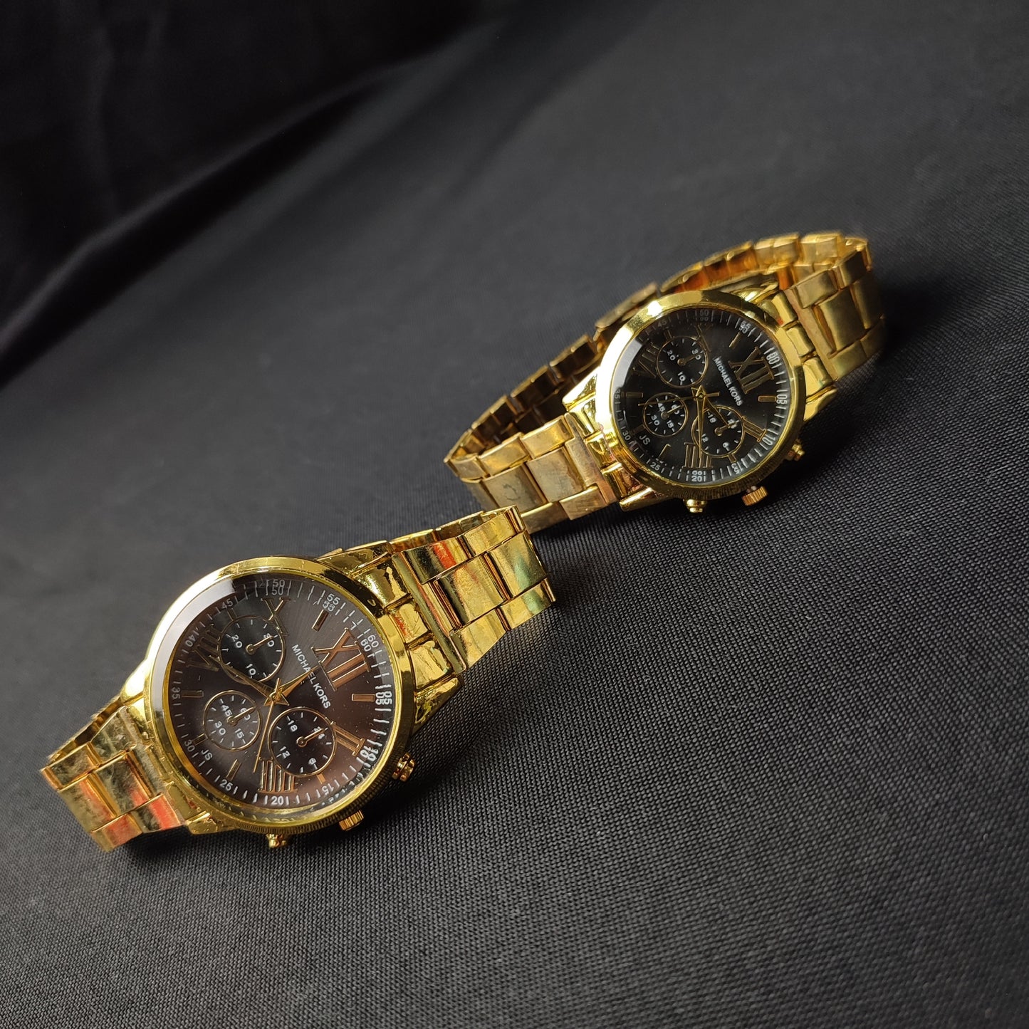 Michael Kors 3 Gold Analog Couple Watch - Gold Hour Hand with MK Quality Box