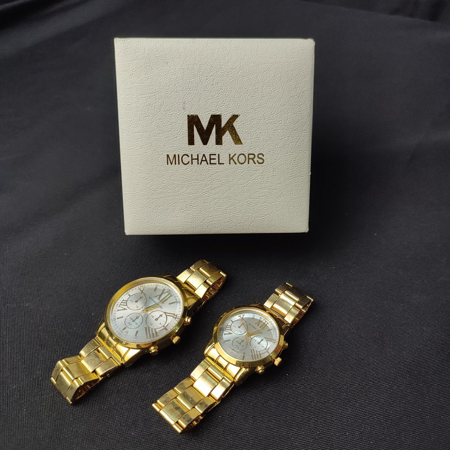 Michael Kors 3 Gold Analog Couple Watch - Gold Hour Hand with MK Quality Box