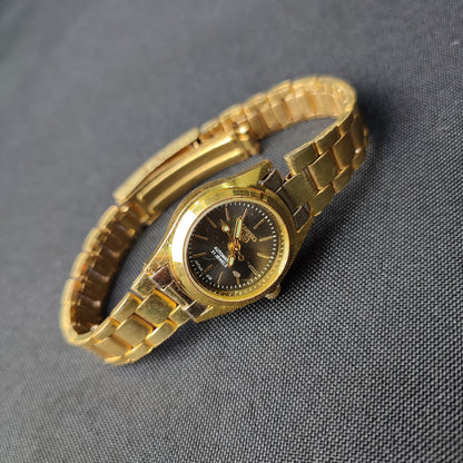 Seiko 5 Women's Gold Analog Watch - Green Hand with Regular Box