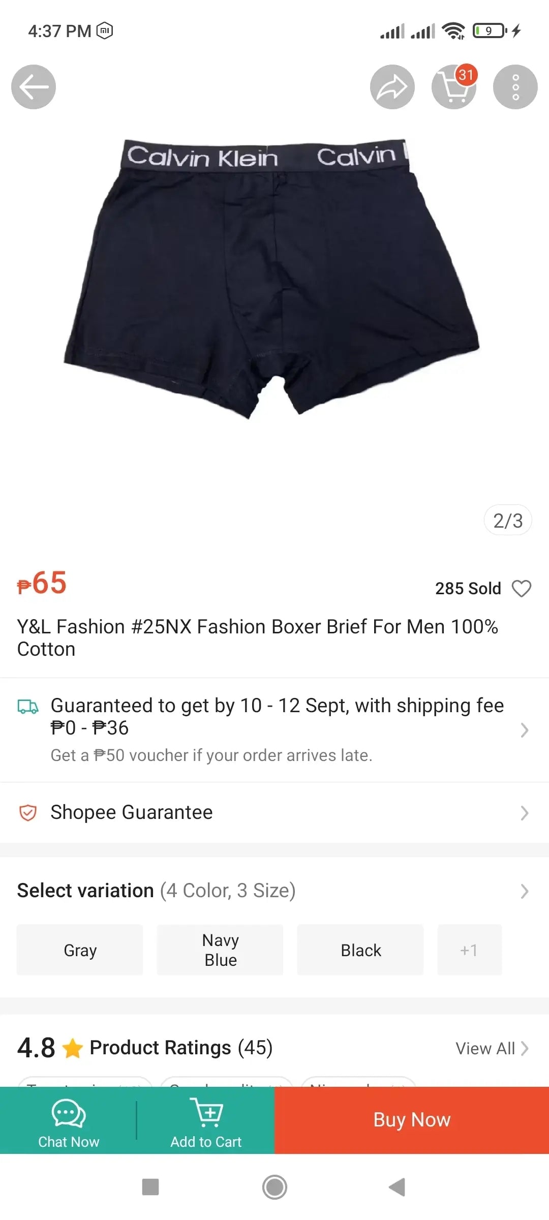 Calvin Klein Boxer Brief Black without Box (IMITATION ONLY)