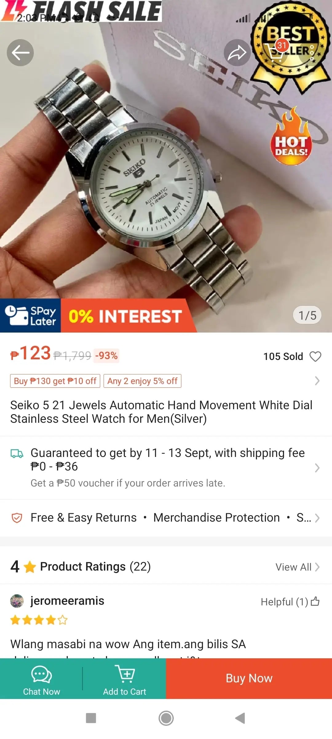 Seiko 5 Men's Analog Silver Watch Glow Hand with Seiko Quality Box