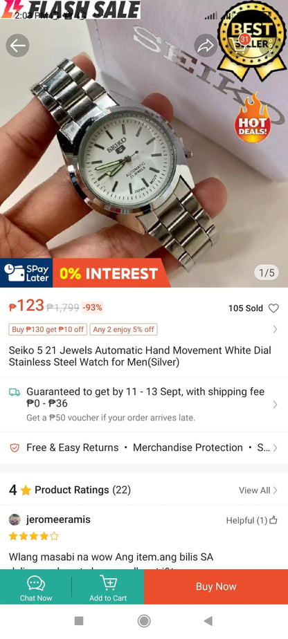 Seiko 5 Men's Analog Silver Watch Glow Hand with Seiko Quality Box