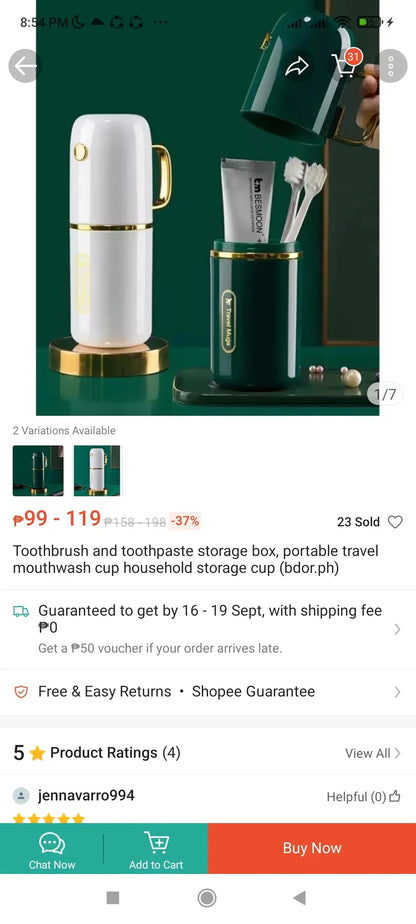 Portable Travel Toothbrush Cup