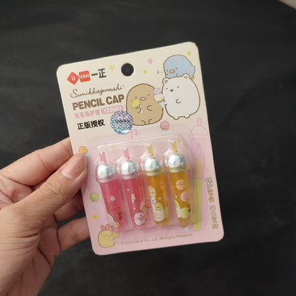 Sumikkogurashi Pencil Cap Set - Cute and Fun Pencil Caps for School and Office