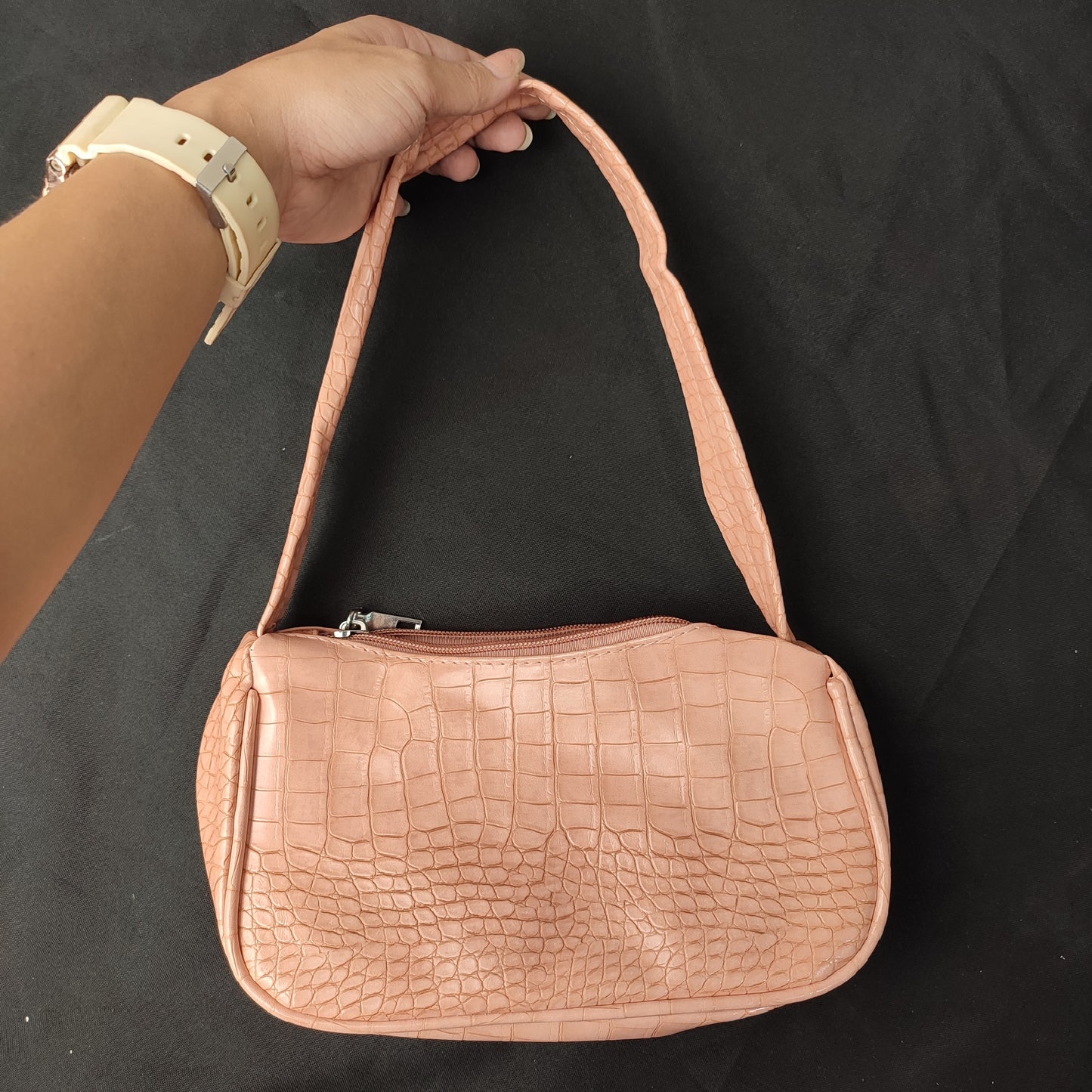 (OOUG3)Women PU Leather Crocodile Pattern Handbag Shoulder Crossbody Bag