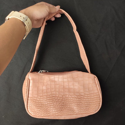 (OOUG3)Women PU Leather Crocodile Pattern Handbag Shoulder Crossbody Bag