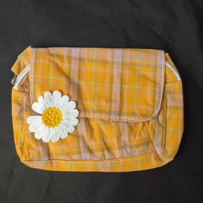(ZWHGE)Women Daisy Plaid Canvas Shoulder Bags Handbag Messenger Bags