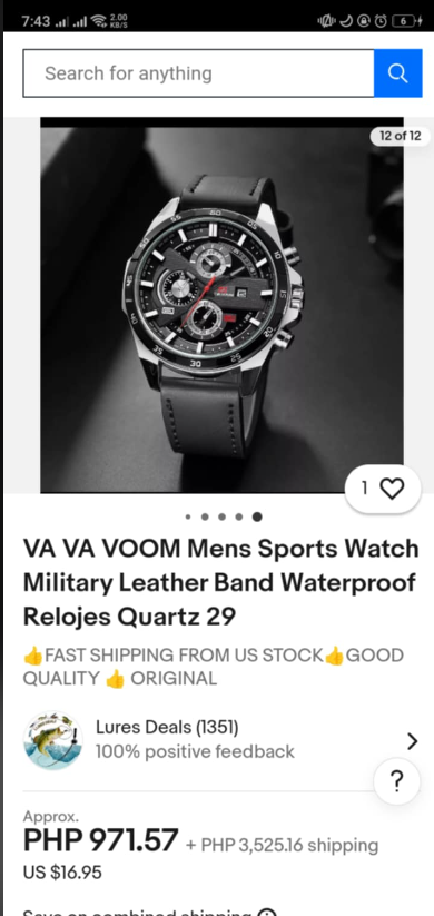 (659VZ)Vava VOOM Men's Watches 100% Original Chronograf Watches Men Quartz A