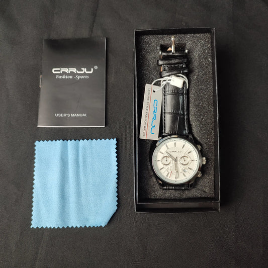 (XHSSX)Men's Watches 30M Waterproof CRRJU Sport Military Army Chronograph Qu