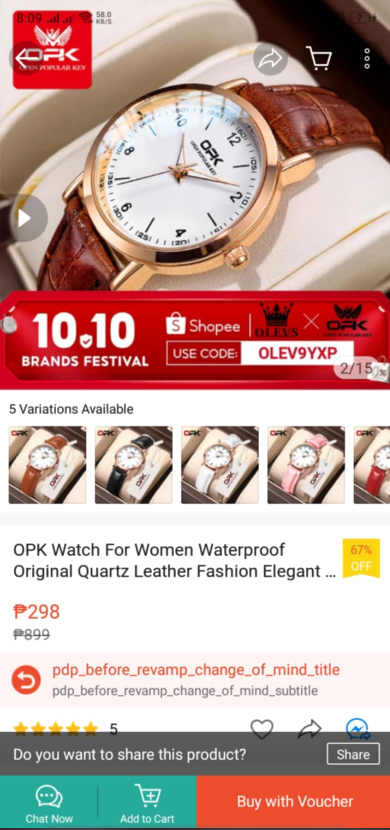 (U86B9)OPK Watches For Women Cheap Original Small Water Repellent Latest Le