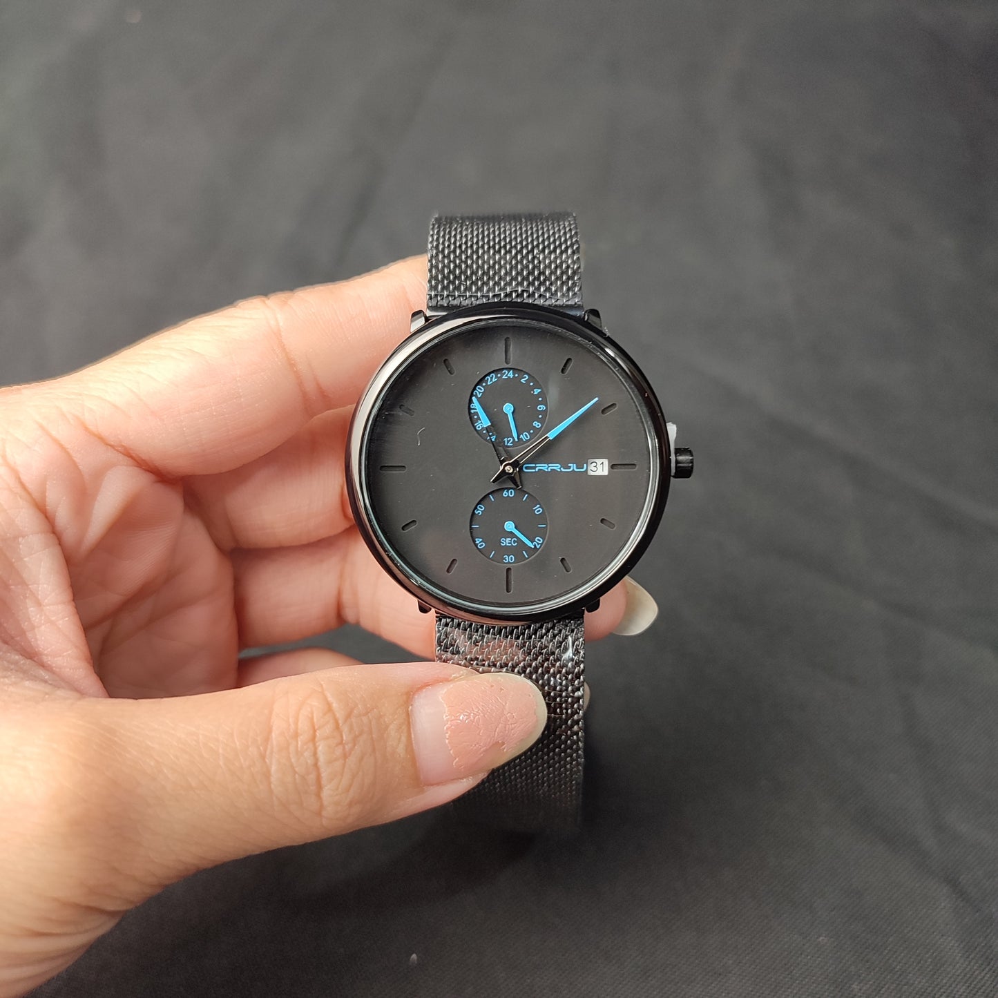 (KABH14)CRRJU Watch Black & Blue