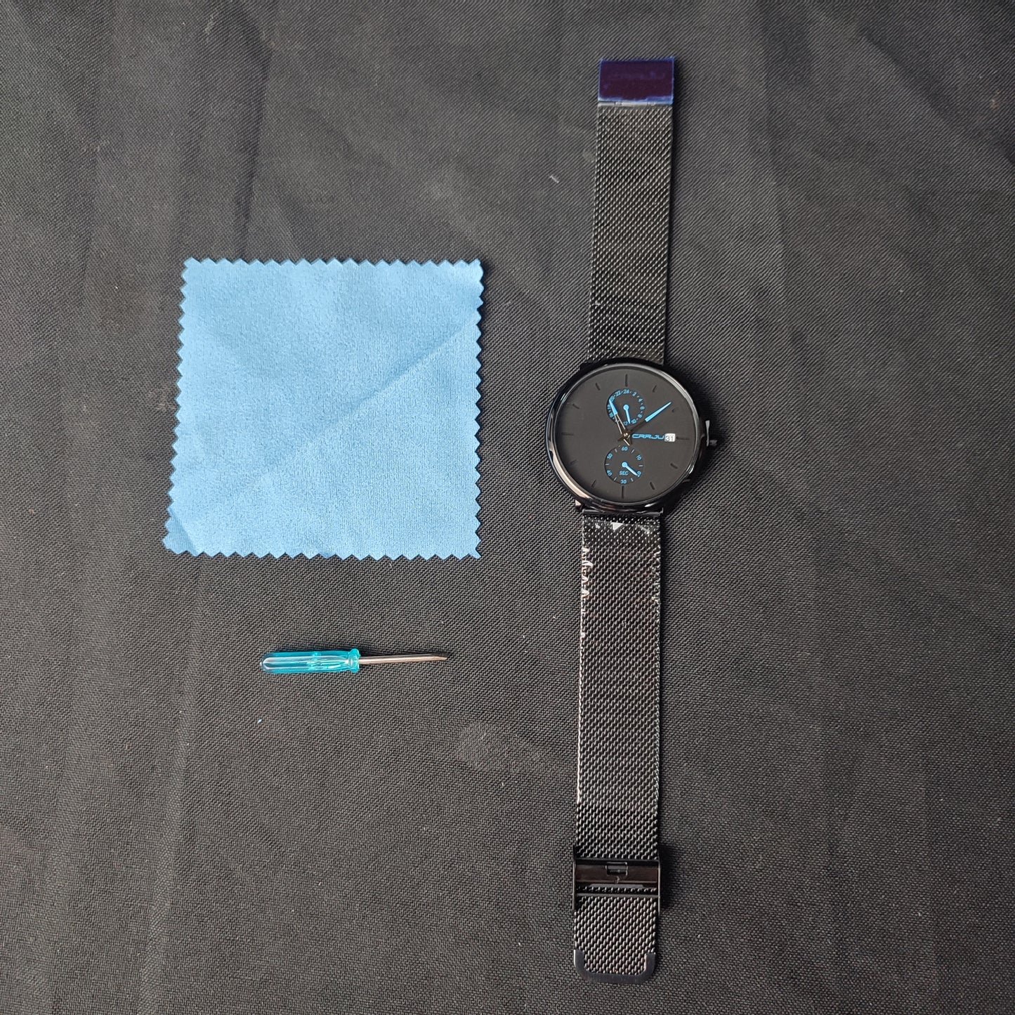 (KABH14)CRRJU Watch Black & Blue