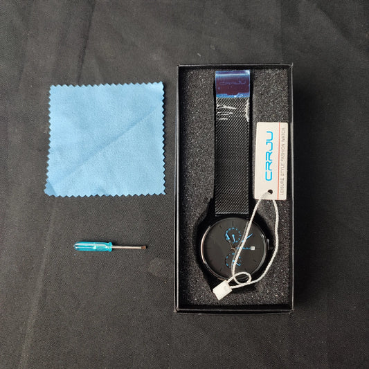 (KABH14)CRRJU Watch Black & Blue