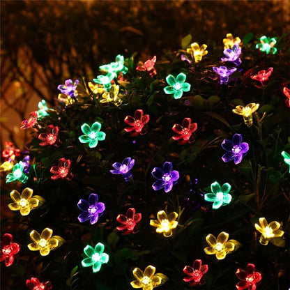 [PO]Peach Blossom Christmas Lights 50LED solar powered LED String Light