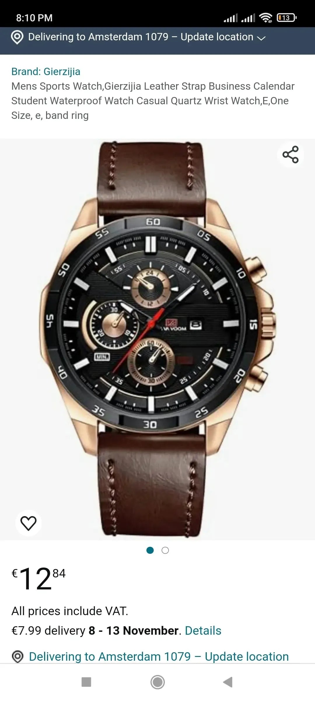 (CGEE1)Vava VOOM Men's Watches 100% Original Chronograf Watches Men Quartz A