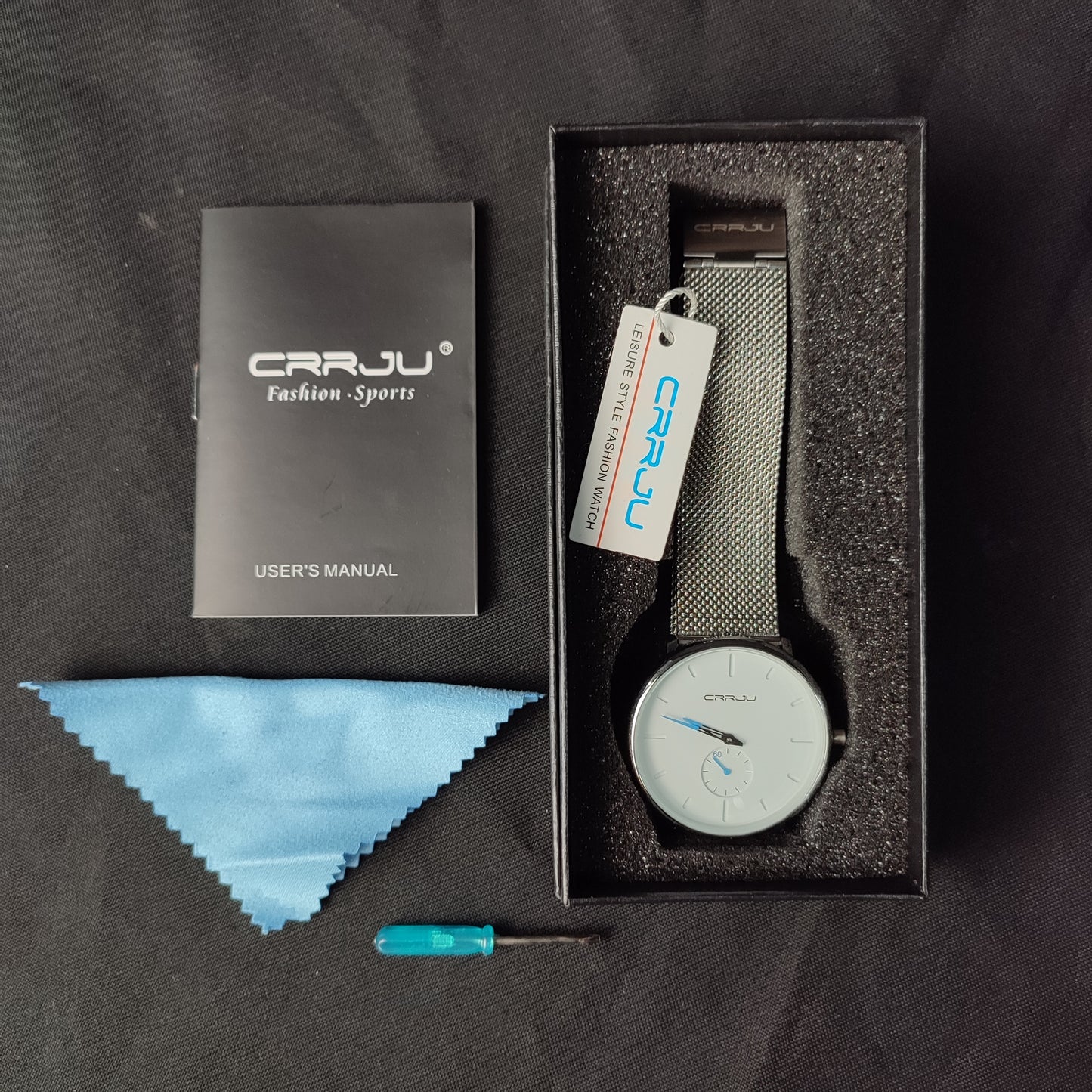 (1QBL0G)Crrju Men 's Casual Ultrathin Quartz Watch Including Waterproof
