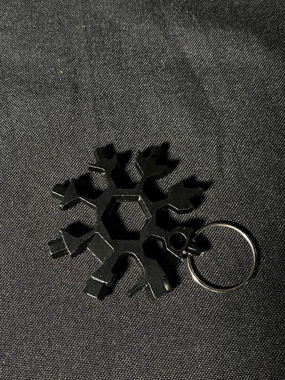 Multi Screwdriver and Wrench Tool Kit Snowflake Keychain