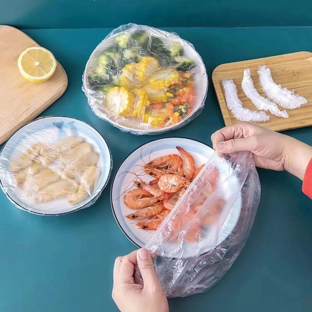 [A1-1474] Disposable Plastic Wrap Food Cover Preservation (100pcs set)
