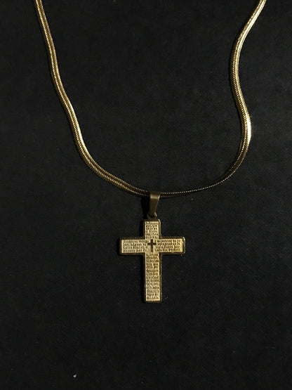 Gold-Plated Stainless Steel Snake Chain Necklace with Pendant