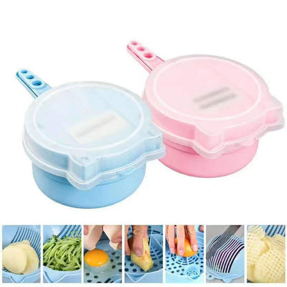 9in1 Multifunction Detachable Draining Basket Vegetable Cutter Set