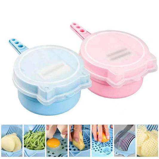 9in1 Multifunction Detachable Draining Basket Vegetable Cutter Set