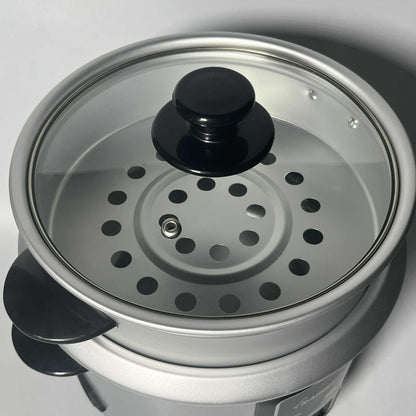 Rabbit Rice Cooker 1.2 liters Silver body Glass Lid w/ Steamer RRC 1.2L G