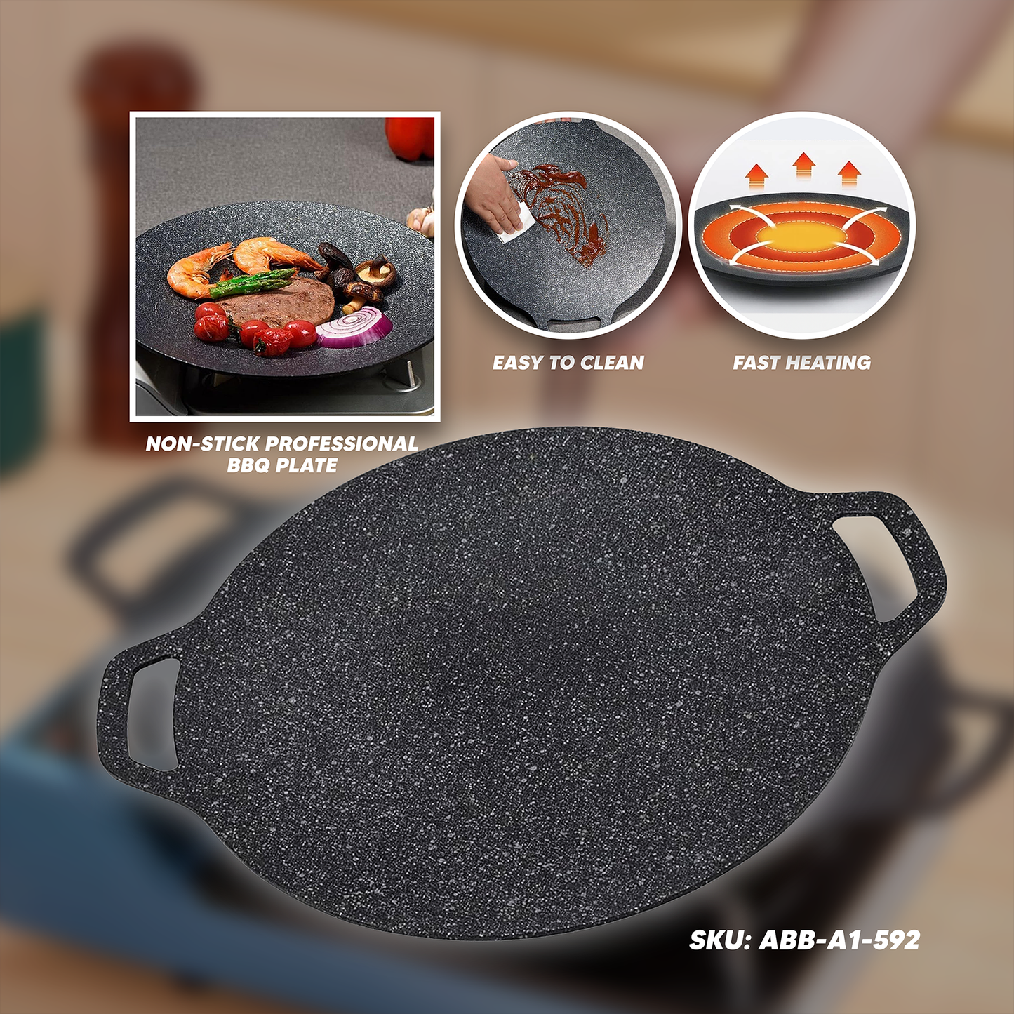 [A1-592] 26 CM Korean Round Grilling Pan