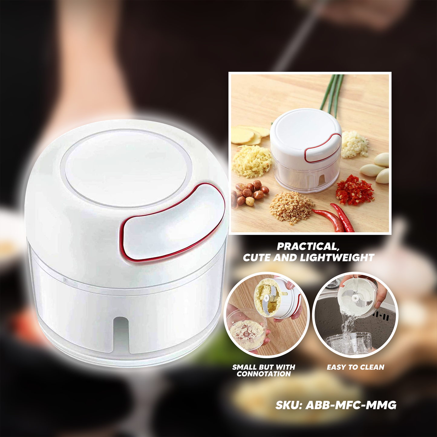 [A1-051] Mini Garlic Press Food Chopper Multifunction Manual Meat Grinder