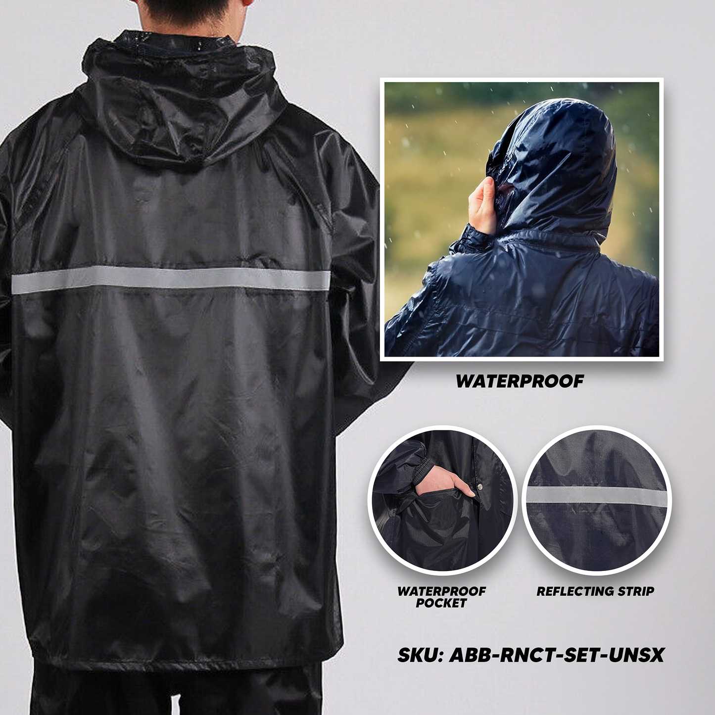 [A1-043] 99 Raincoat Suit Terno Unisex Police Style Jacket Pants Set