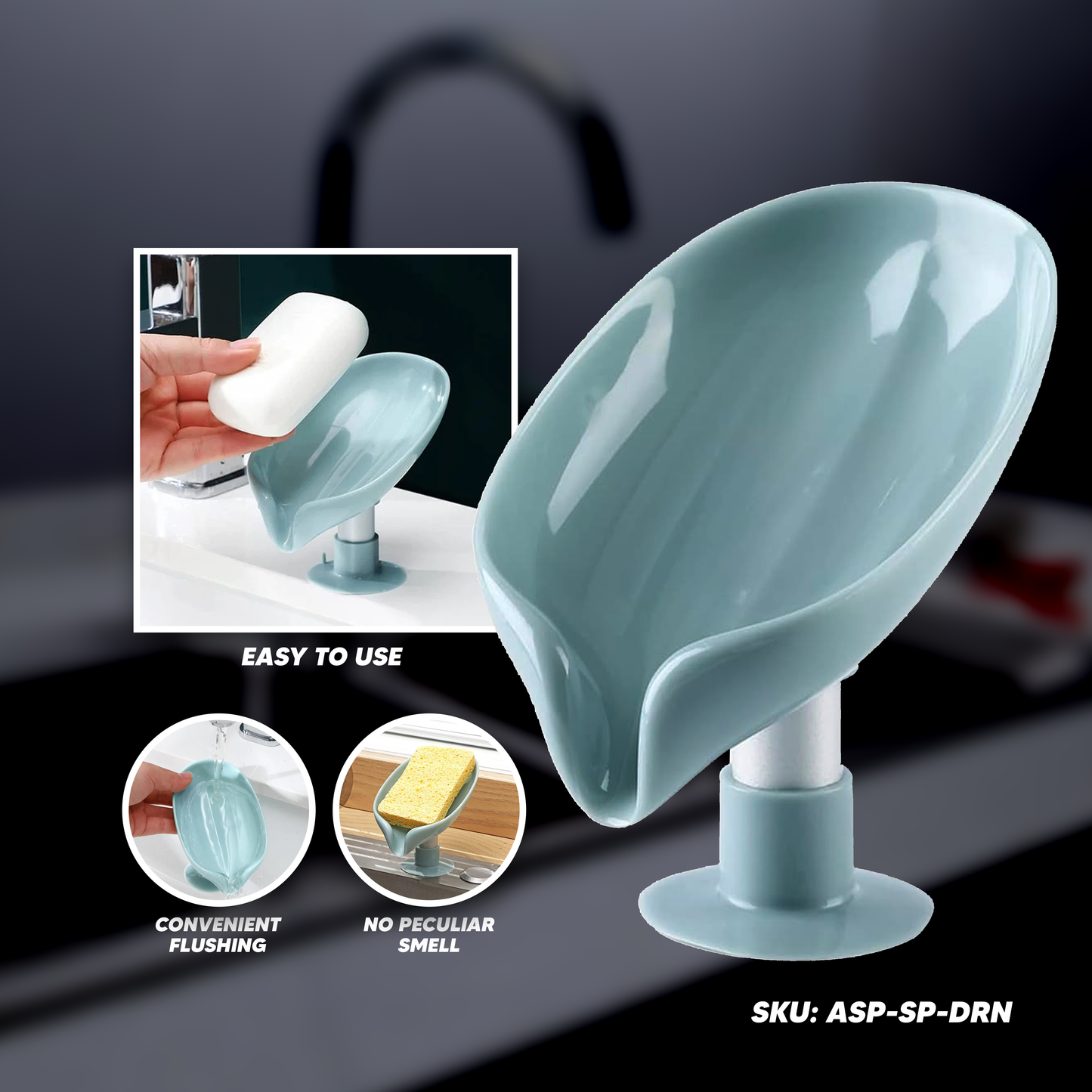 Leaf-shaped Soap Drainer Standing Sunction Cup