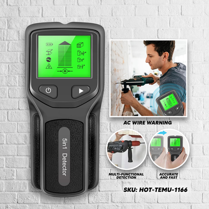 5 in 1 Detector Wall Stud Finder - Grey