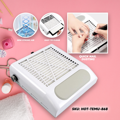 BQ-858-8 Professional Nail Dust Collector 80W - White