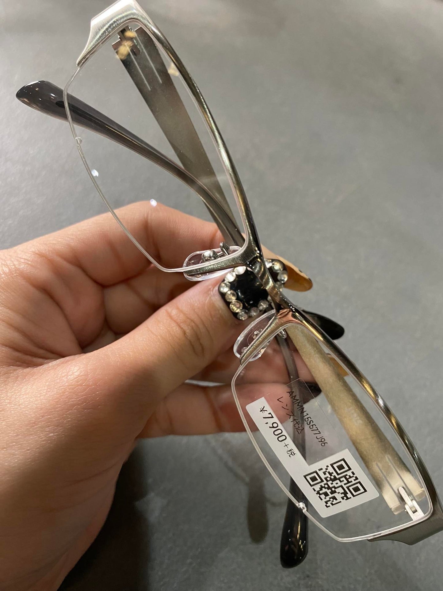 Plastic/Metal Frame JINS Silver (AMMN15S577J96) Eyeglass