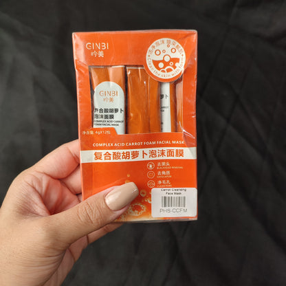 Ginbi Complex Acid Carrot Foam Facial Mask (12 packs x 4g)