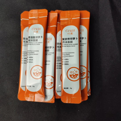Ginbi Complex Acid Carrot Foam Facial Mask (12 packs x 4g)
