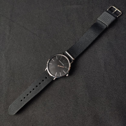 Hannah Martin Canvas Watch W/Box - Black Strap