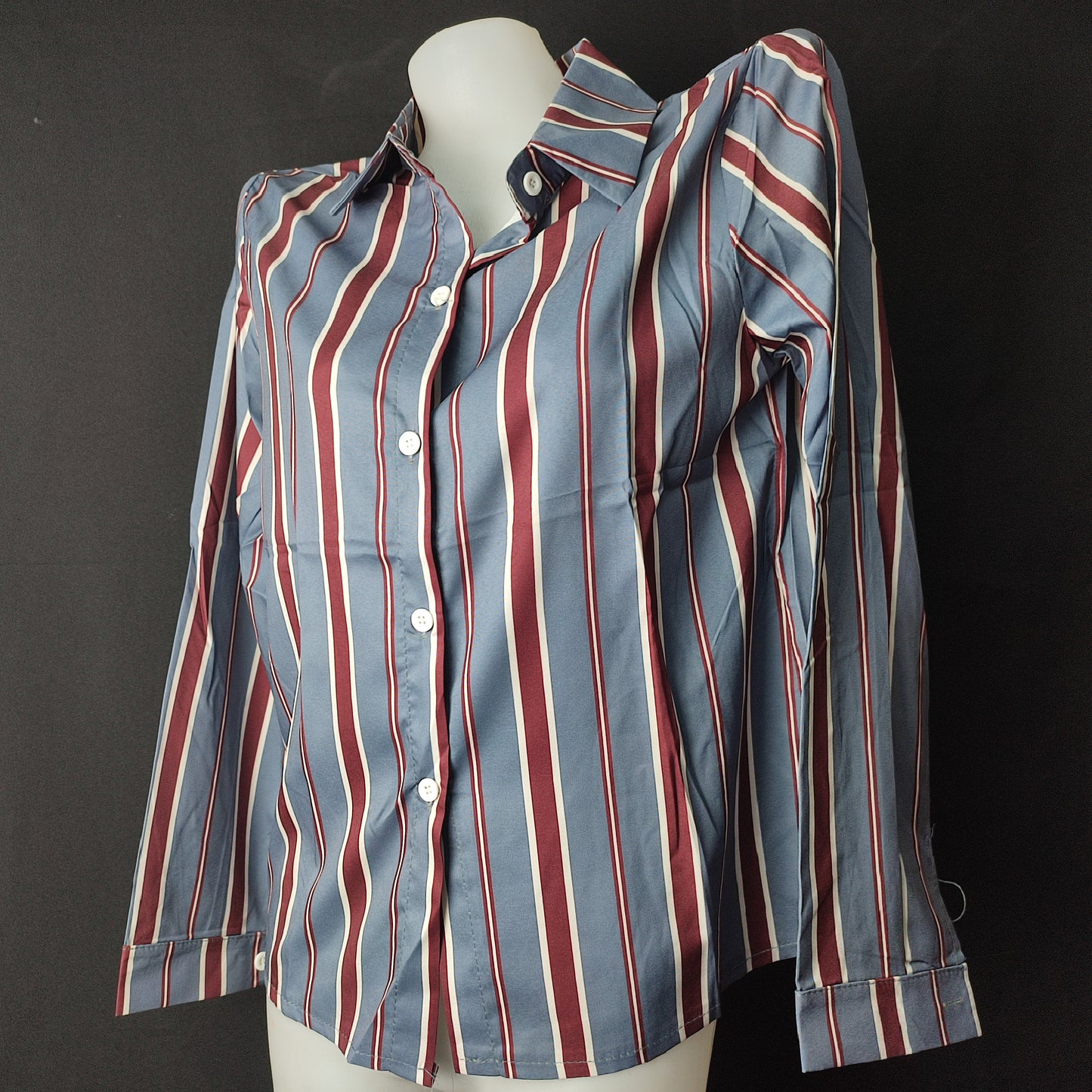 (XLO38Q)Korean Style Women 's Casual Loose Long Sleeve Shirt