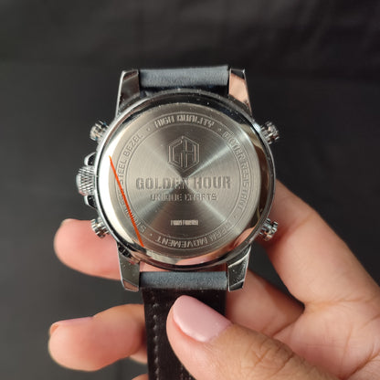 (GXCUQB)Golder 120 Military Watch 30m Water Resistant Dual Time Mens Watch
